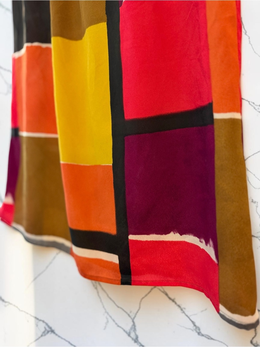 LOFT Colorblock Multicolor Stripe Blouse - Pink, Orange & Yellow - Picture 5 of 6